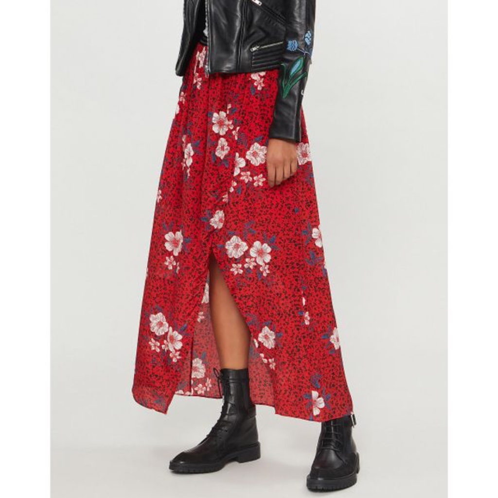 Zadig & Voltaire Josia Pensee Silk Maxi Skirt Xs